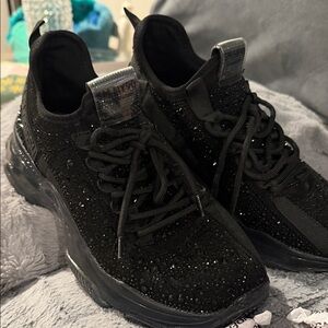 Steve Madden Black Sparkle Sneakers